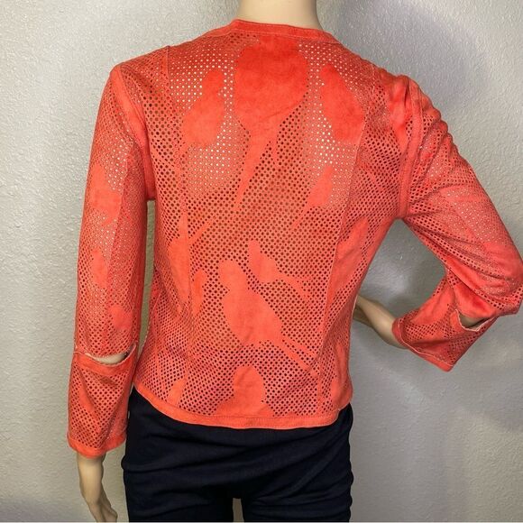 Urbancode Zipper Jacket With Bird Design on Back Orange US Size 4 UK Size 8 - Picture 5 of 16